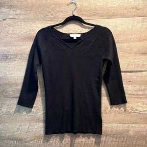 Madison Grey Black Ribbed Pullover Size Large